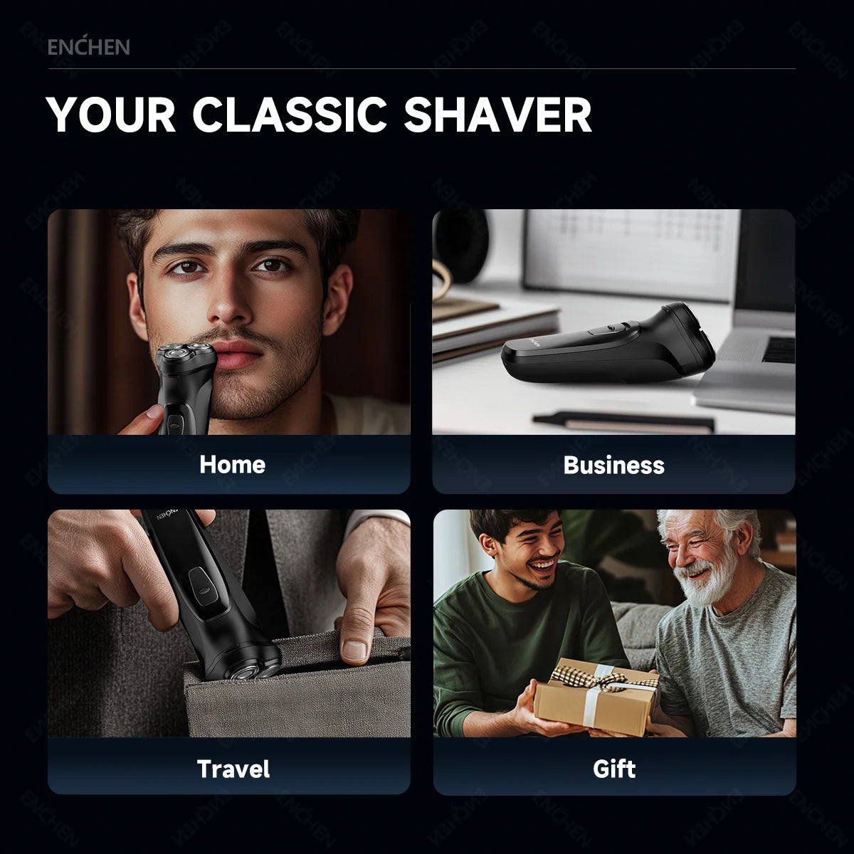 NEW Arrivals Blackstone Electrical Rotary Shaver for Men 3D Floating Blade Washable Type-C USB Rechargeable Shaving Beard Machine Outdoor Travel Business Trip Electric Shaver
