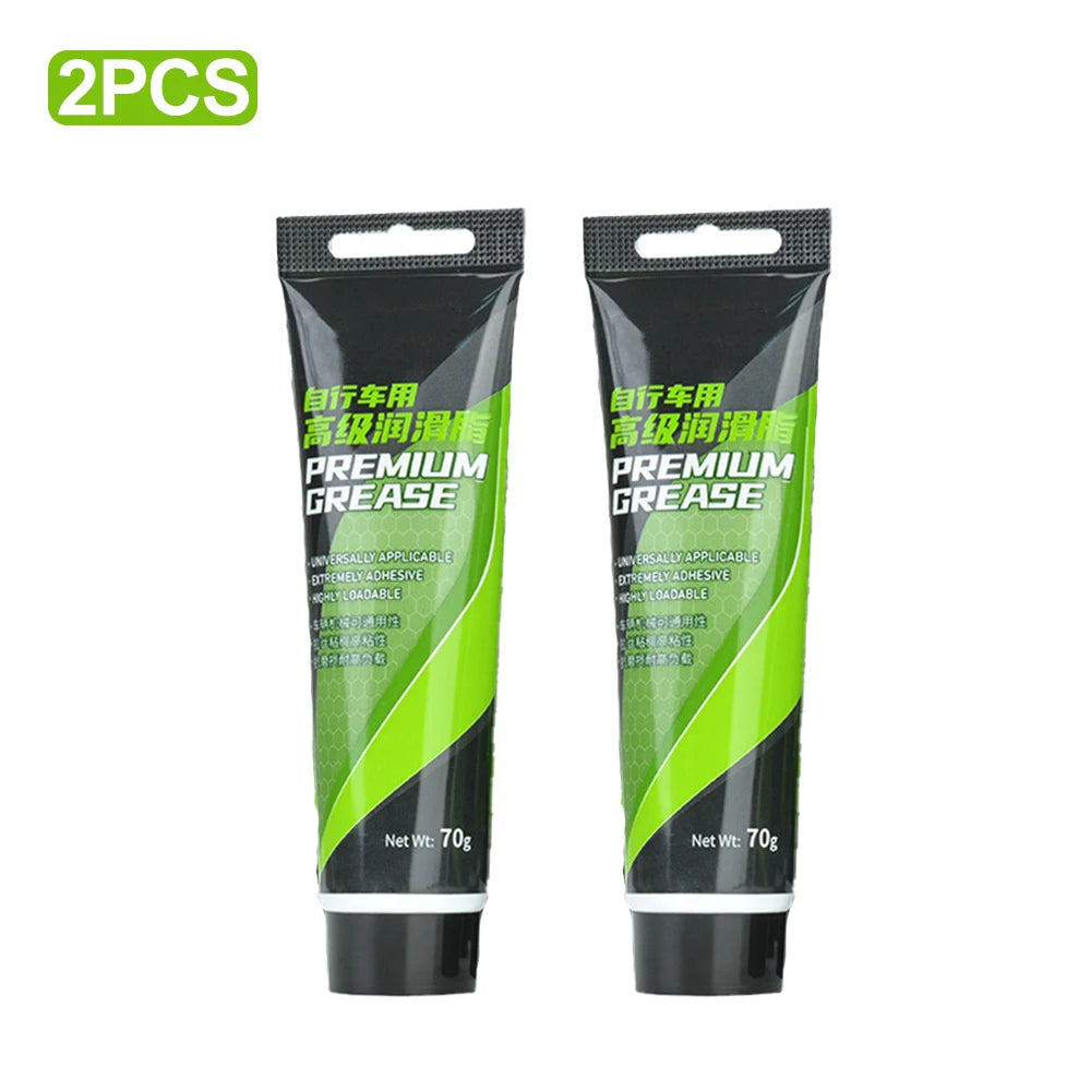 NEW 5PCS + 2 Tools Set Bicycle Grease Green Applesauce Bearing Grease Motor Oil Lubricant Optional Grease Gun, Bicycle Maintenance Accessories Sports Supplies