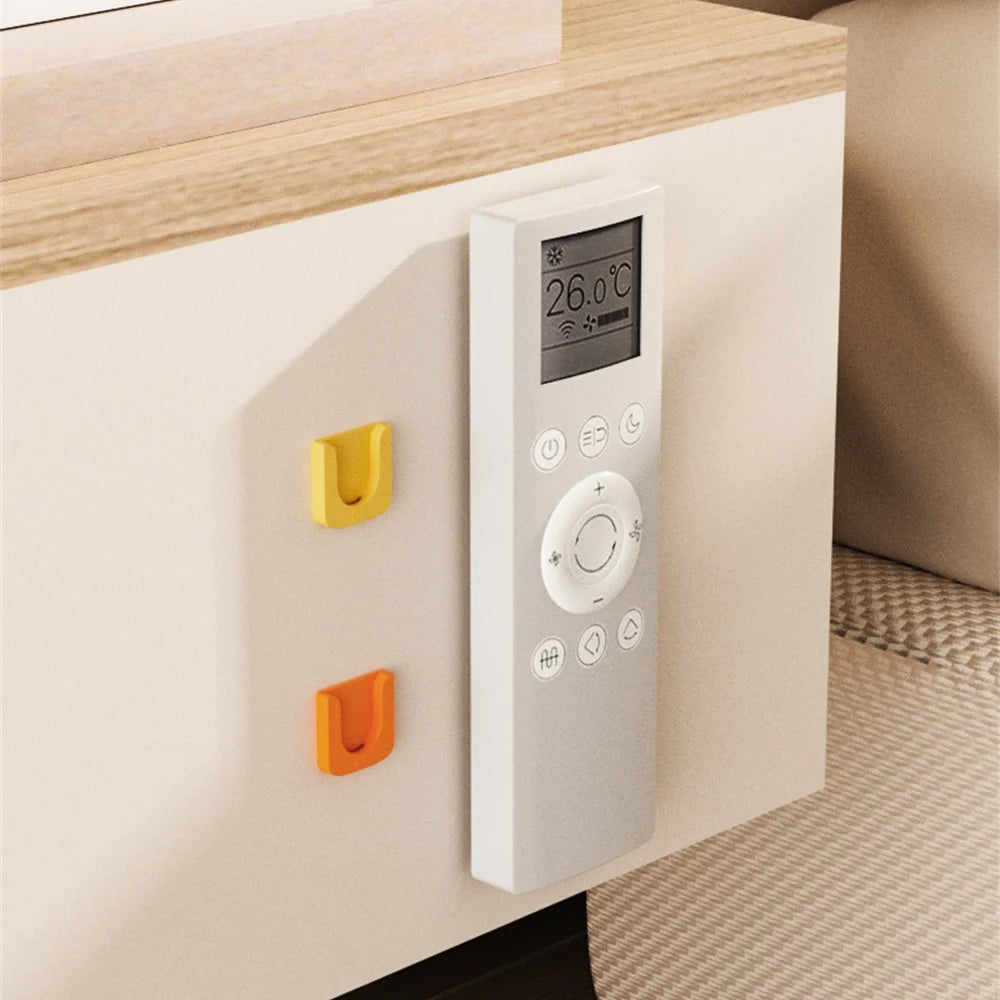 NEW 6PCS Set Remote Control Magnetic Hook Lock, Adhesive Wall Mounted Remote Control Storage Rack, No Punching Hook Home Electronic Accessories