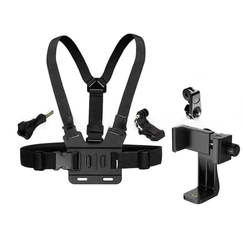 1 PC Adjustable Phone Clip Holder With Chest Strap Fixation Bracket for Sport Camera Mobile Phone Camera Black Holder Accessories