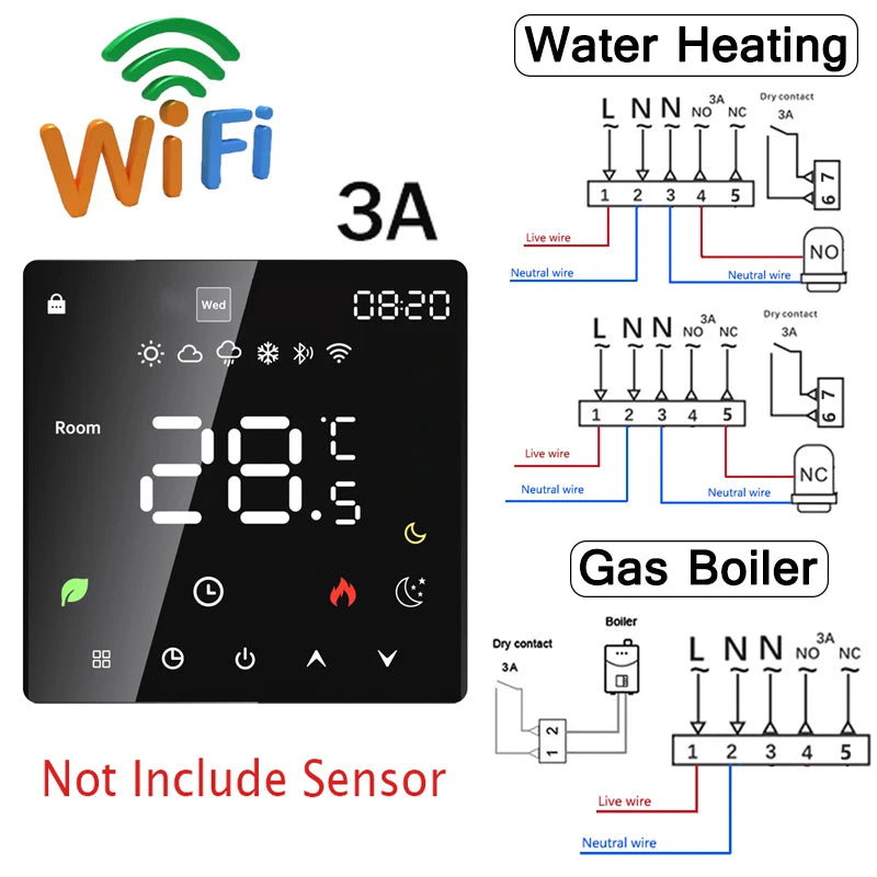 NEW Arrivals TUYA Wi-Fi Smart Thermostat Electric Floor Heating TRV Water Gas Boiler Temperature Voice Remote Controller for Google Home Alexa Support