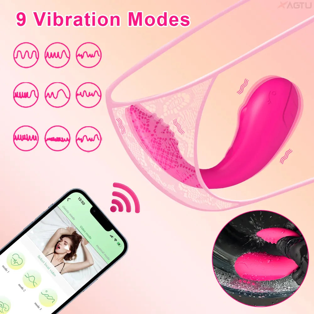 Wireless Bluetooth APP Vibrator for Women Remote Control Dildo G Spot Massager Wear Vibrating Egg Female Sex Toys for Adults 18