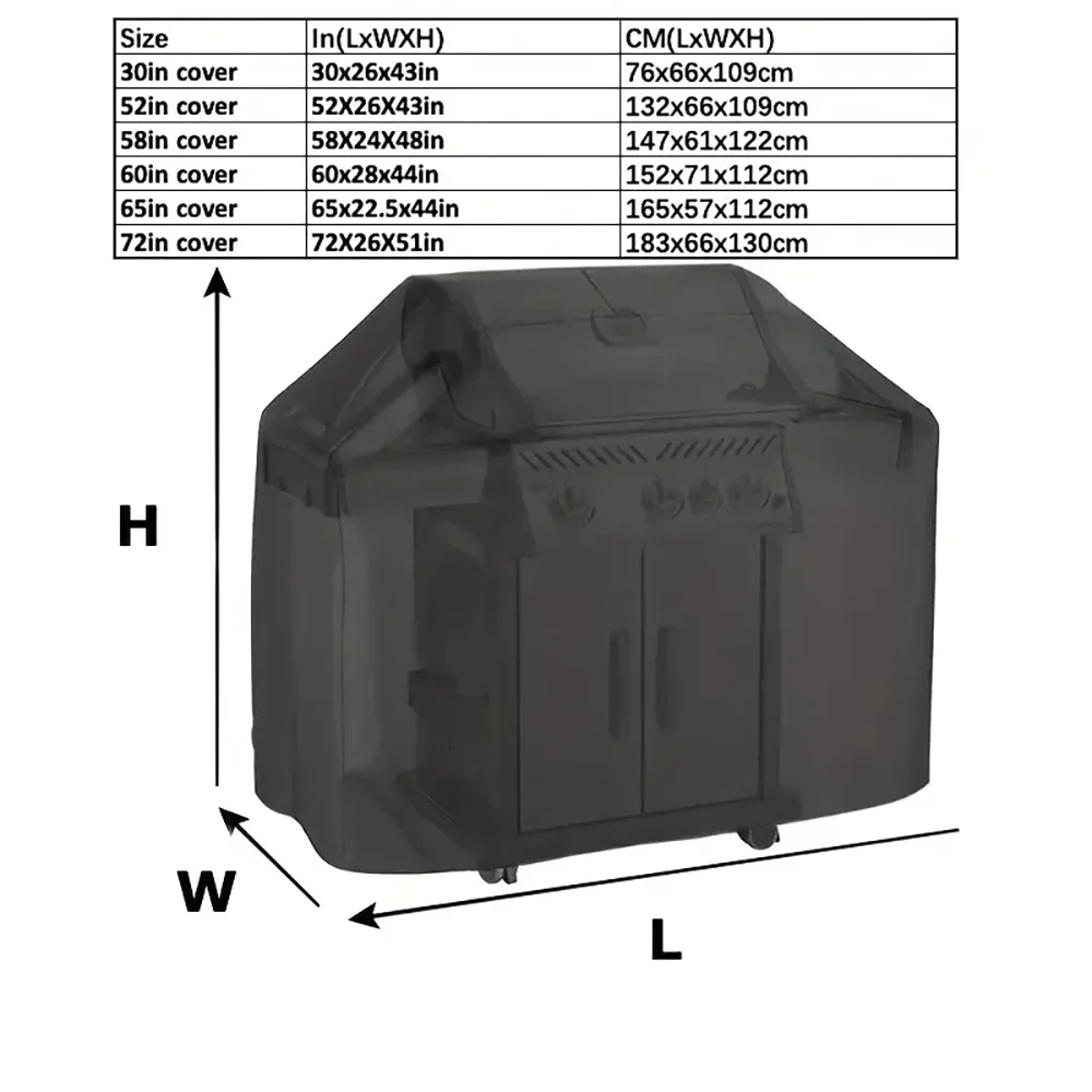 NEW S(80x60CM) XXL(190x17x117CM) BBQ Grill Barbeque Cover Anti-Dust Waterproof Weber Heavy Duty Charbroil BBQ Cover Outdoor Rain Protective Barbeque Cover
