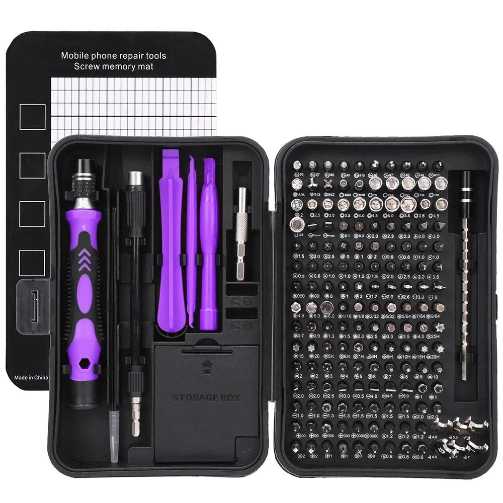 NEW Arrivals 170PCS In 1 Set Precision Screwdriver Set Magnetic Screw Driver Bits Torx Hex Bits iPhone Computer TV Mobile Phone Laptop Tablets Drone Professional Handle Repair Tool Kit