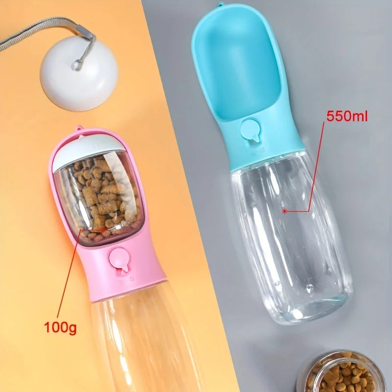 NEW Arrivals Dog Cat Water Bottle, Portable Pet Water Bottle with Food Container, Outdoor Hiking Running Travel Water Dispenser, Leak Proof Water Bottles for Dogs Cats Pets Supplies