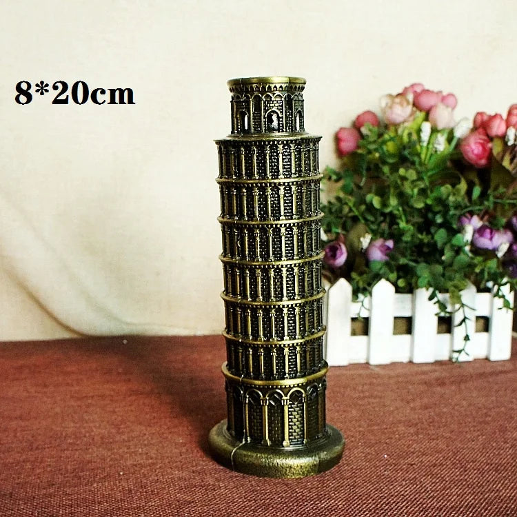NEW Arrivals 30 Kind Metal Handicrafts Pisa Tower Egyptian Pyramids Building Model Taj Mahal Empire State Building Ornaments Architects Gifts Home Office Decoration Supplies