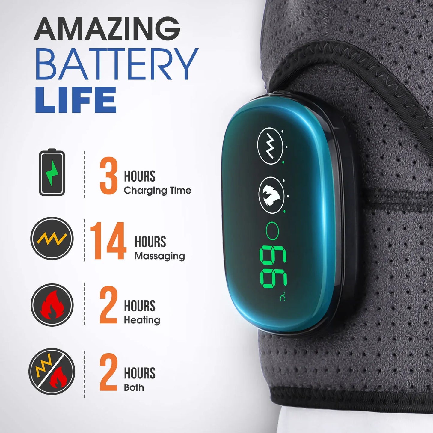 NEW Arrivals Black/Gray Color Heating Massage Device Infrared Therapy Vibration Electric Shoulder Massager Wrap Belt For Neck Back Body Arthritis Relief Pain Sports Health Care Supplies