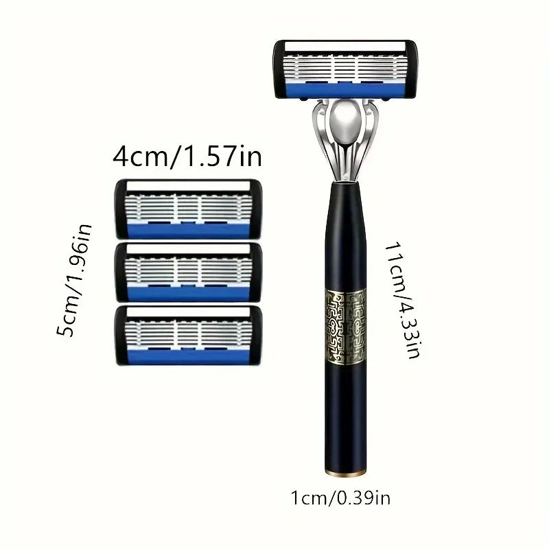 NEW Arrivals 7-Layers 18 Blades Set Manual Men's Razor, Stainless Steel Blades Razor For Men With Precision Trimmer, Metal Razor Holder