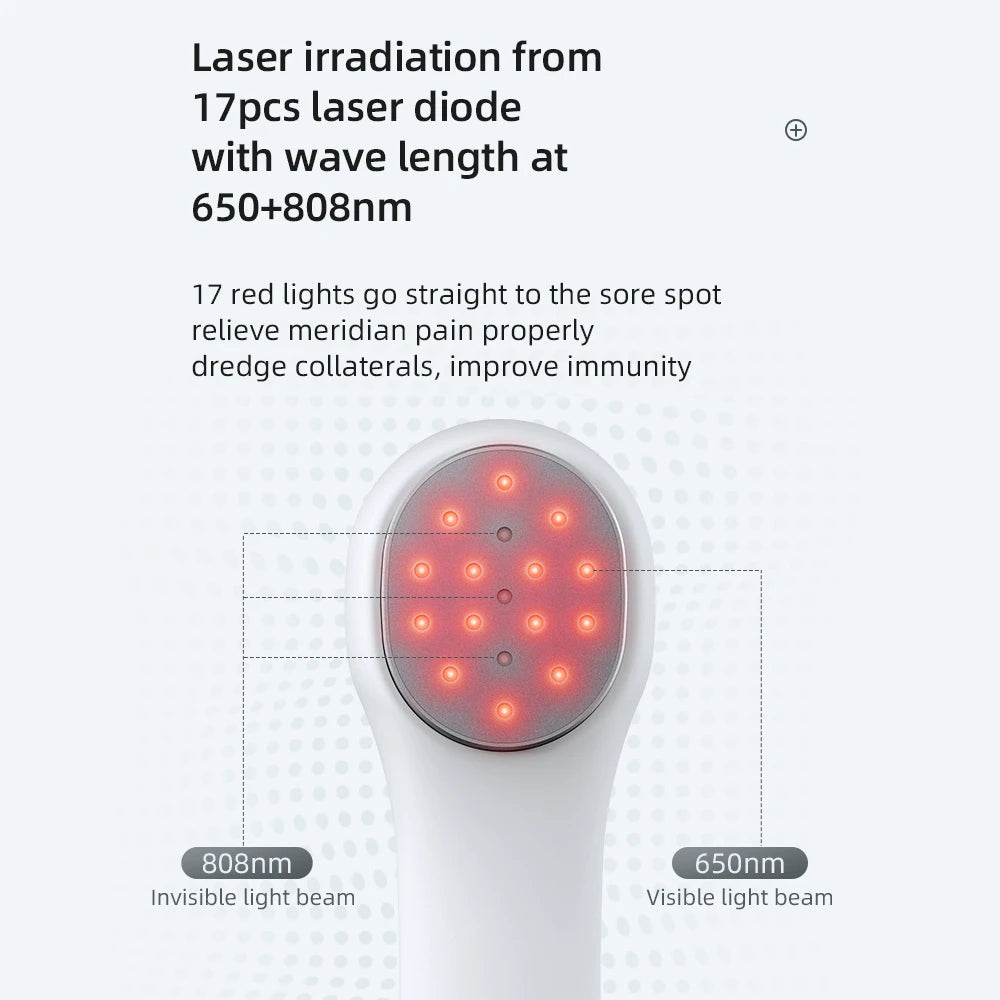 Semiconductor Laser Physiotherapy Instrument 650nm 808nm Red Light Physiotherapy Massage Device for Relief Joint and Muscle Pain