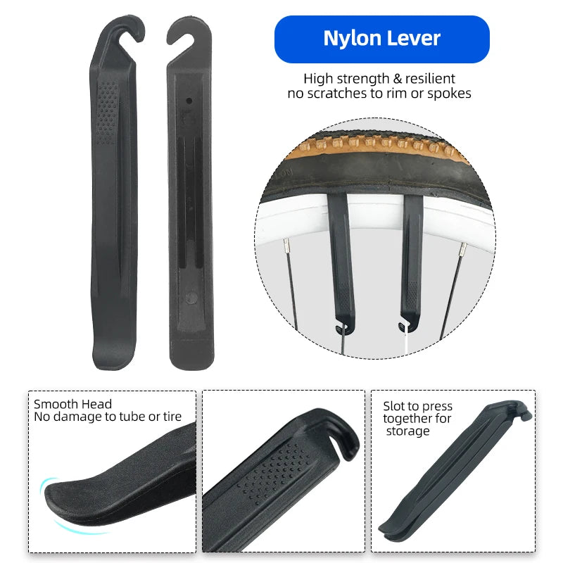 NEW Arrivals Compact Ratchet Dual Way Wrench Kit Tire Lever Tools W/ 10 Bits Bicycle Riding Quick Repair Accessories Bicycle Repair Tool Bag Sports Supplies