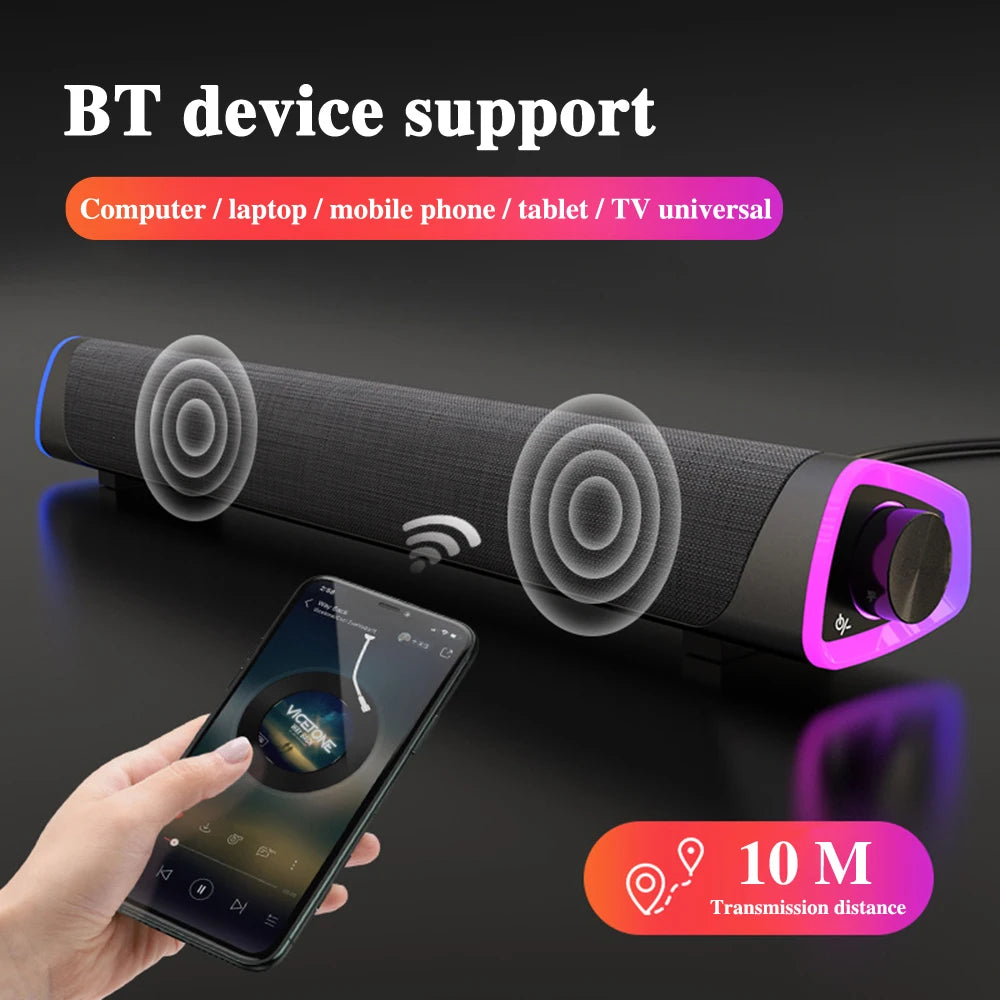 NEW Arrivals 3D Computer Speaker Bar Stereo Sound Subwoofer Bluetooth Dual Speakers Music Player Wired Loudspeaker For Laptop PC Notebook Computer Accessories Electronics Supplies
