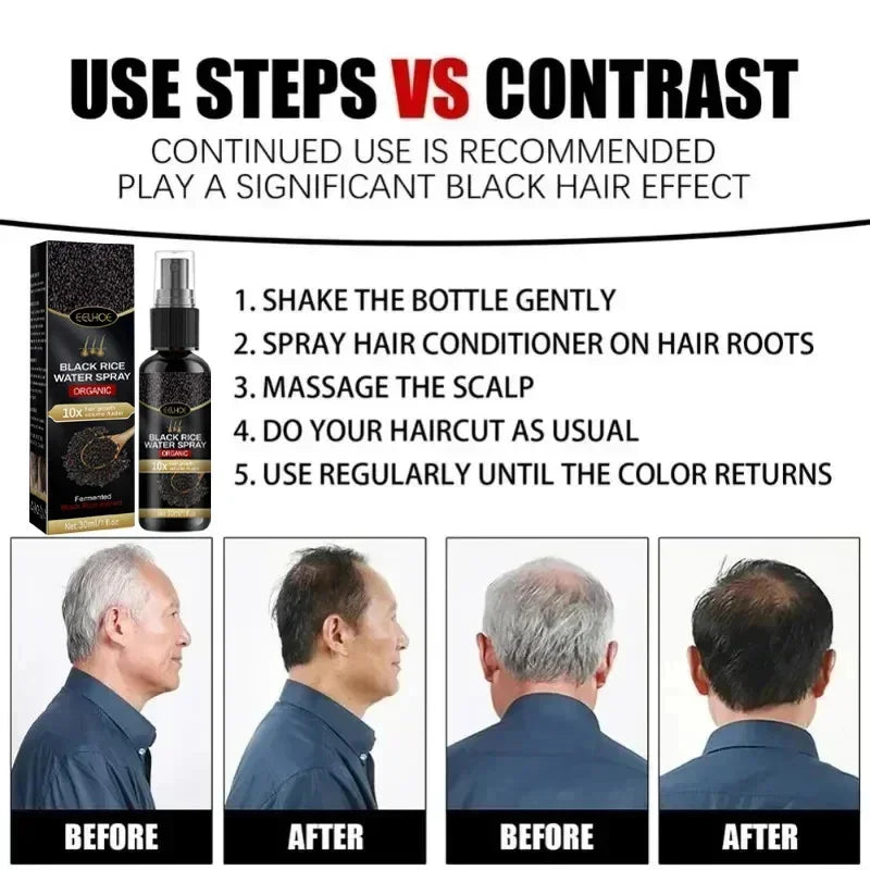 NEW Arrivals 5/10PCS Set Gray White Hair Treatment Serum Cover White Hair To Black Natural Color Repair Spray Anti Loss Hair Restore Healthy Hair Care Supplies