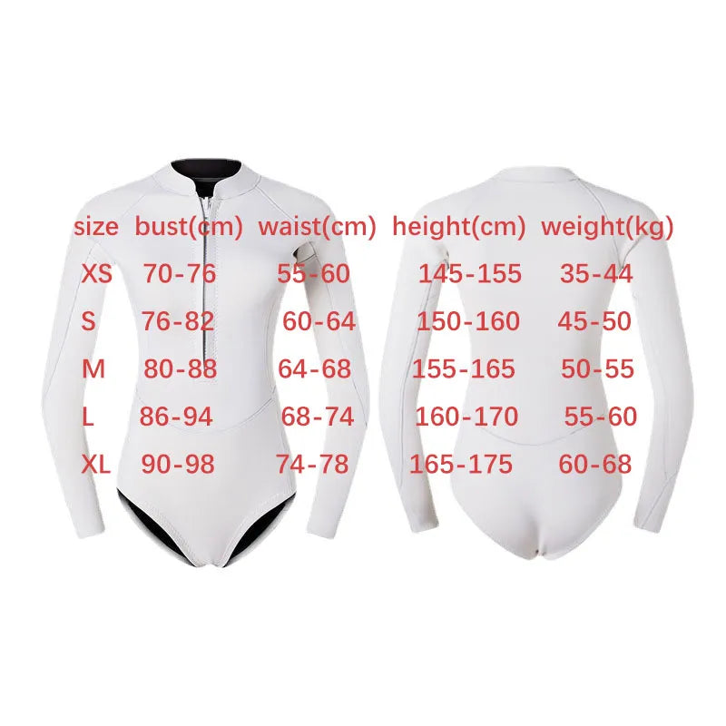 Woman Diver Diving Suit 2mm Neoprene Diving Equipment Pink Long Sleeve Bikini Swimsuit Women Korean Swimwear