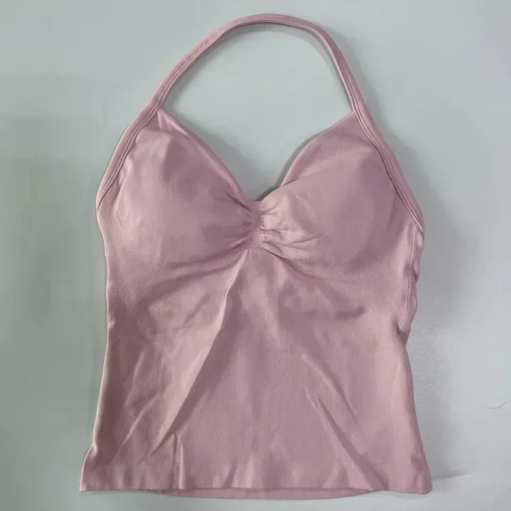NEW Arrivals Halter Back Neck Top Push Up Vest Running Vest Sports Top Sports Bra Sports Vest Women's Sportswear Yoga Clothing