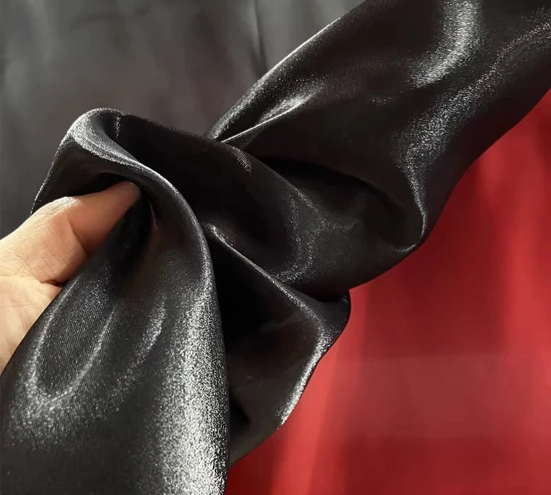 NEW 5M 10 Colors Luxury White Smooth Satin Water Gloss Liquid Organza Fabric sewn Evening Dress Shirt Micro Transparent Fabric