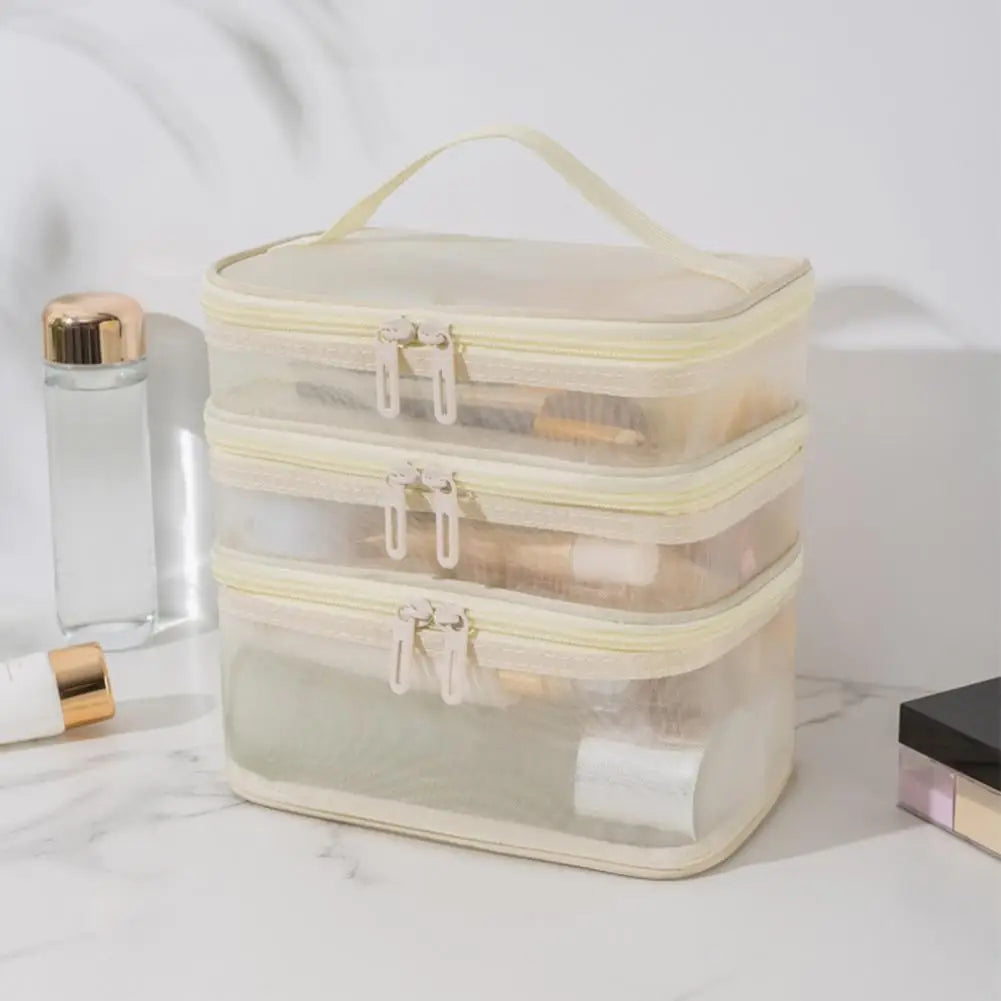NEW Large Capacity Mesh Make Up Pouch Portable Multi-Layer Cosmetic Bag with Capacity Visible Zipper Closure for Travel Airport Outdoor
Makeup Storage Organizer Ladies Cosmetics Accessories Supplies