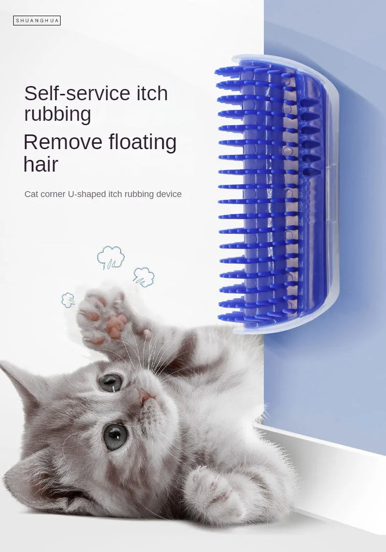 New Cats Wall Corner Gray Scratcher Brush Pet Comb Scratch Bristles Arch Massager Self Grooming Accessories Pets Supplies