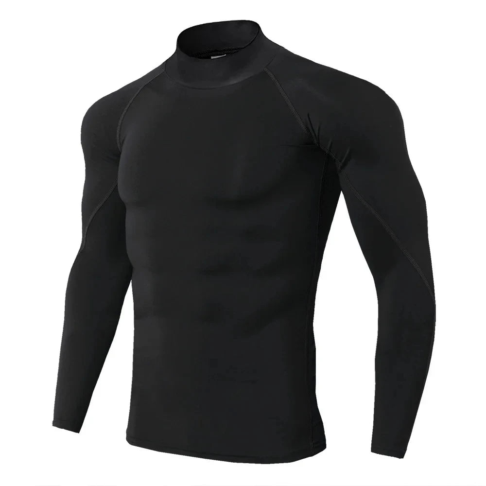 NEW Arrivals S-4XL Plus Size Men Sport T-Shirt Quick Dry Bodybuilding Running Cycling Shirt Long Sleeve Compression Top Gym T-Shirt Men Fitness Tight Blouse Sports Apparel Supplies