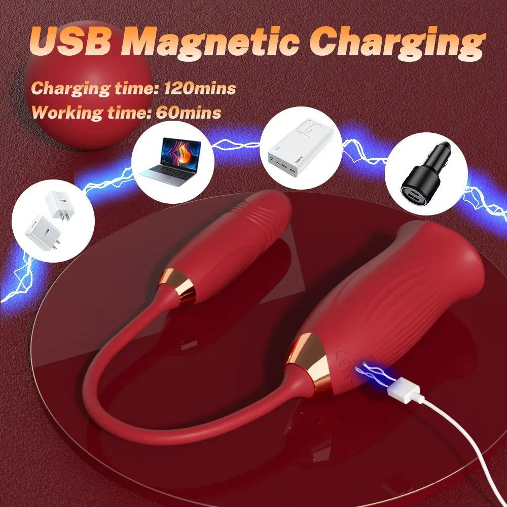 Powerful Thrusting Sucking Dildo Vibrator for Women Tongue Licking Clitoris Sucker Oral Nipple Stimulator Egg Sex Toys for Adult