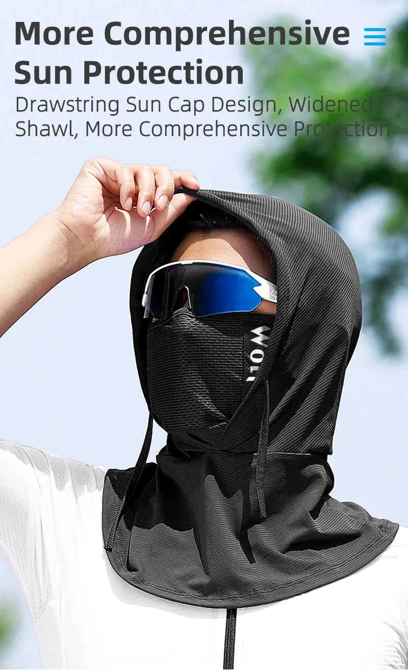 NEW Arrivals Dual-Use Full Face Sun Protection Mask Summer Ice Silk Comfortable Face Balaclava, for Hiking, Cycling, Hunting, Fishing Women Men Sports Apparel Accessories
