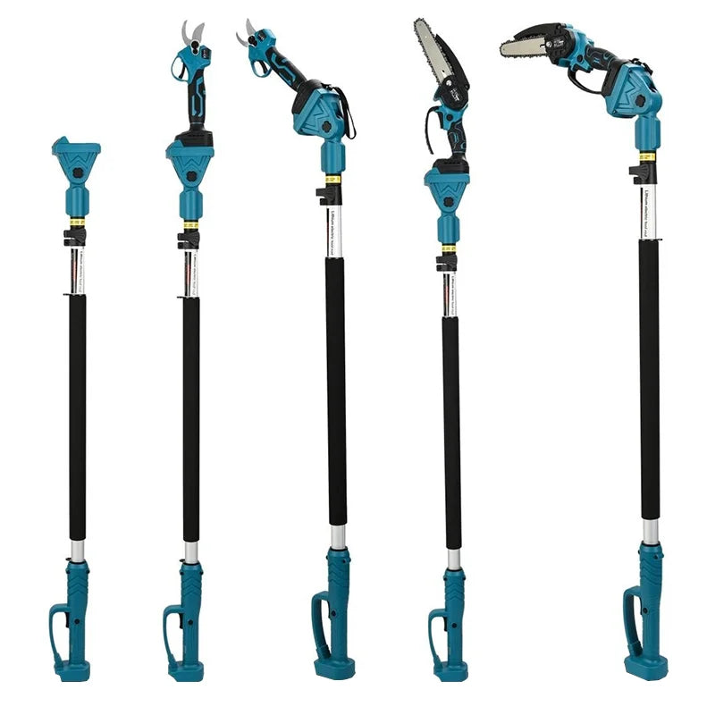 NEW Arrivals 3PCS Set (NO BATTERY INCLUDED) Electric Garden Pruner Chainsaw Telescoping Pole 3 IN 1 Pruner High Branch Saw Garden Tree Pruning Tool (For Makita 18V Battery)