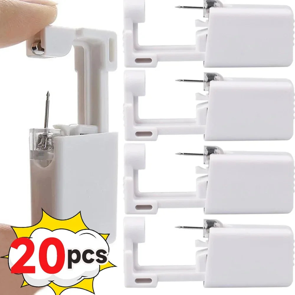 NEW 50/100PCS Set Safety Ear Piercing Gun Kit Women Men Disposable White Plastic Sterile Ear Piercing Device Fashion Simple Jewelry Piercing Tools