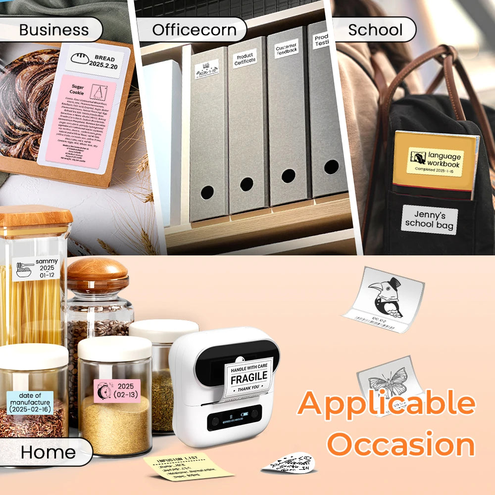 NEW Arrivals Original PHOMEMO M220 Label Printer 75mm Thermal Label Maker for Barcode Address Labeling Mailing File Folder Labels for Phone & PC Home Office Business
