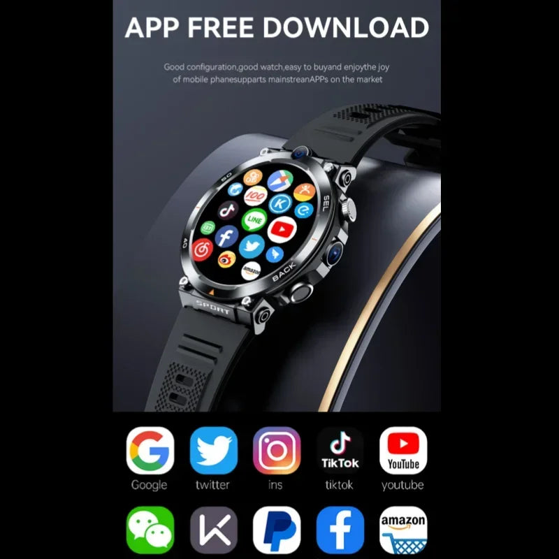 NEW Arrivals H10 Smart Watch 4G 256GB Net Global WI-FI 17 Languages with Multifunctional Sports Round Screen Smartwatch NFC Positioning for Fitness GPS Tracker