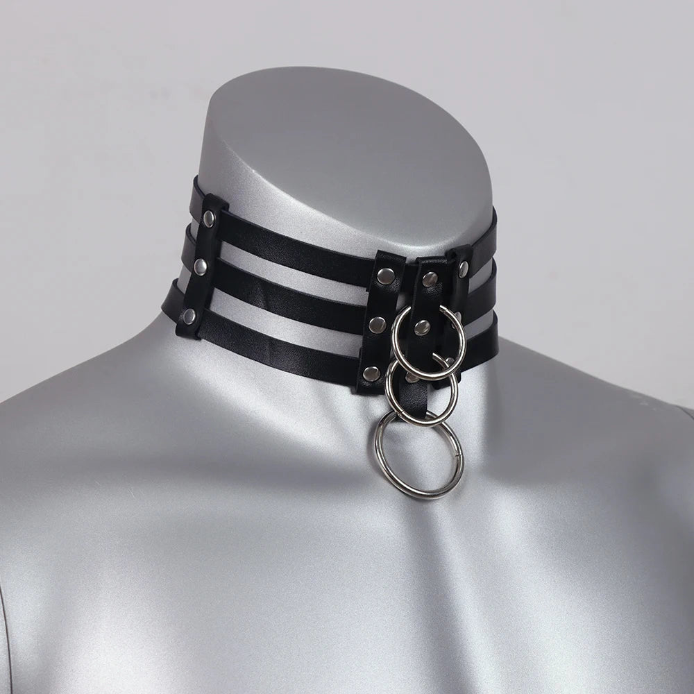 PU Leather Men Harness Handcuffs Gay Fetish Clubwear Costume Erotic Collar Festival Rave Wear Accessories Gothic Punk Bracelet