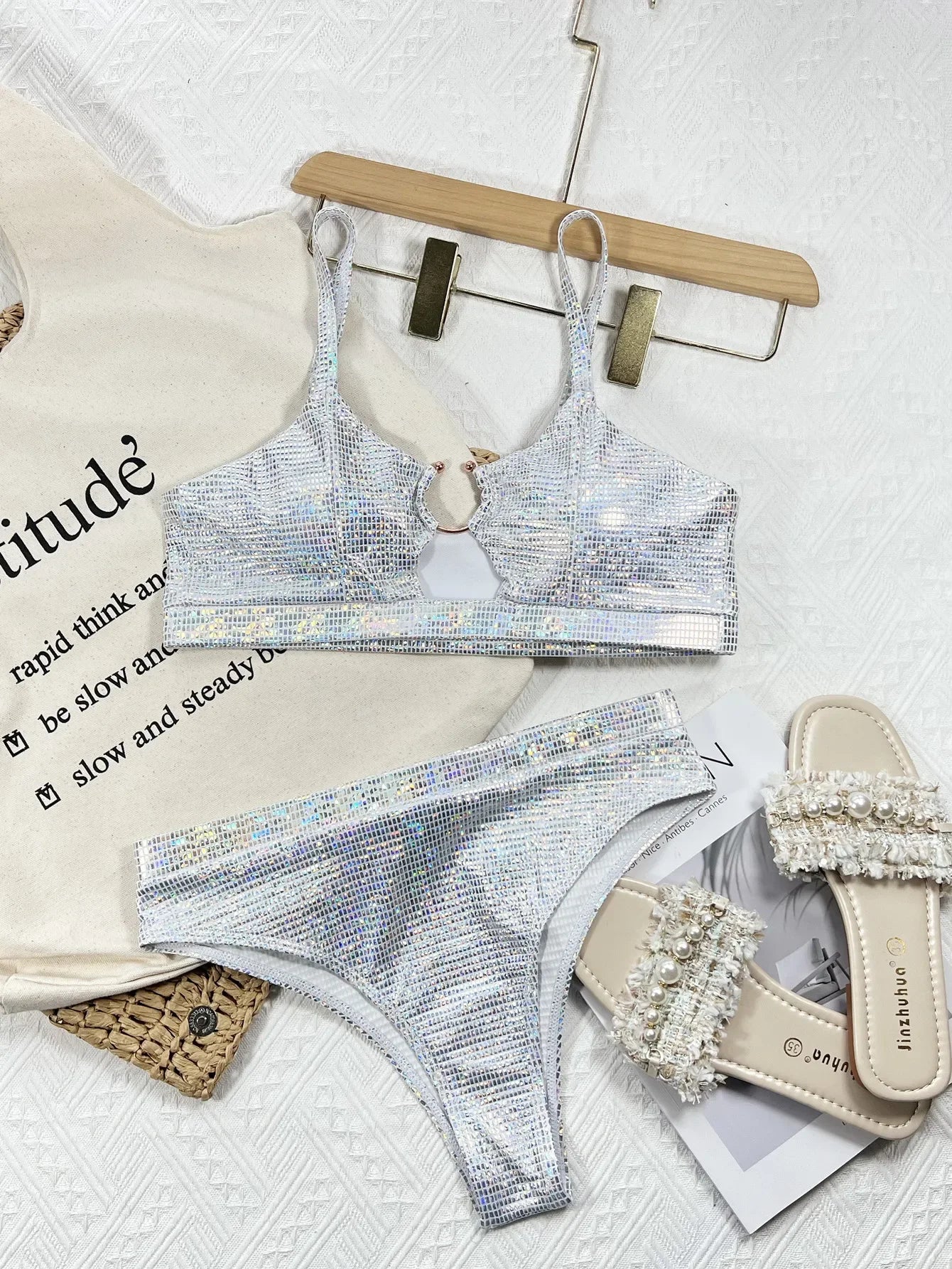 Bikinis Set New Sequins Women's Swimwear Sexy Push Up Swimsuit High Waist Brazilian Bathing Suit Biquini Monokini Beachwear
