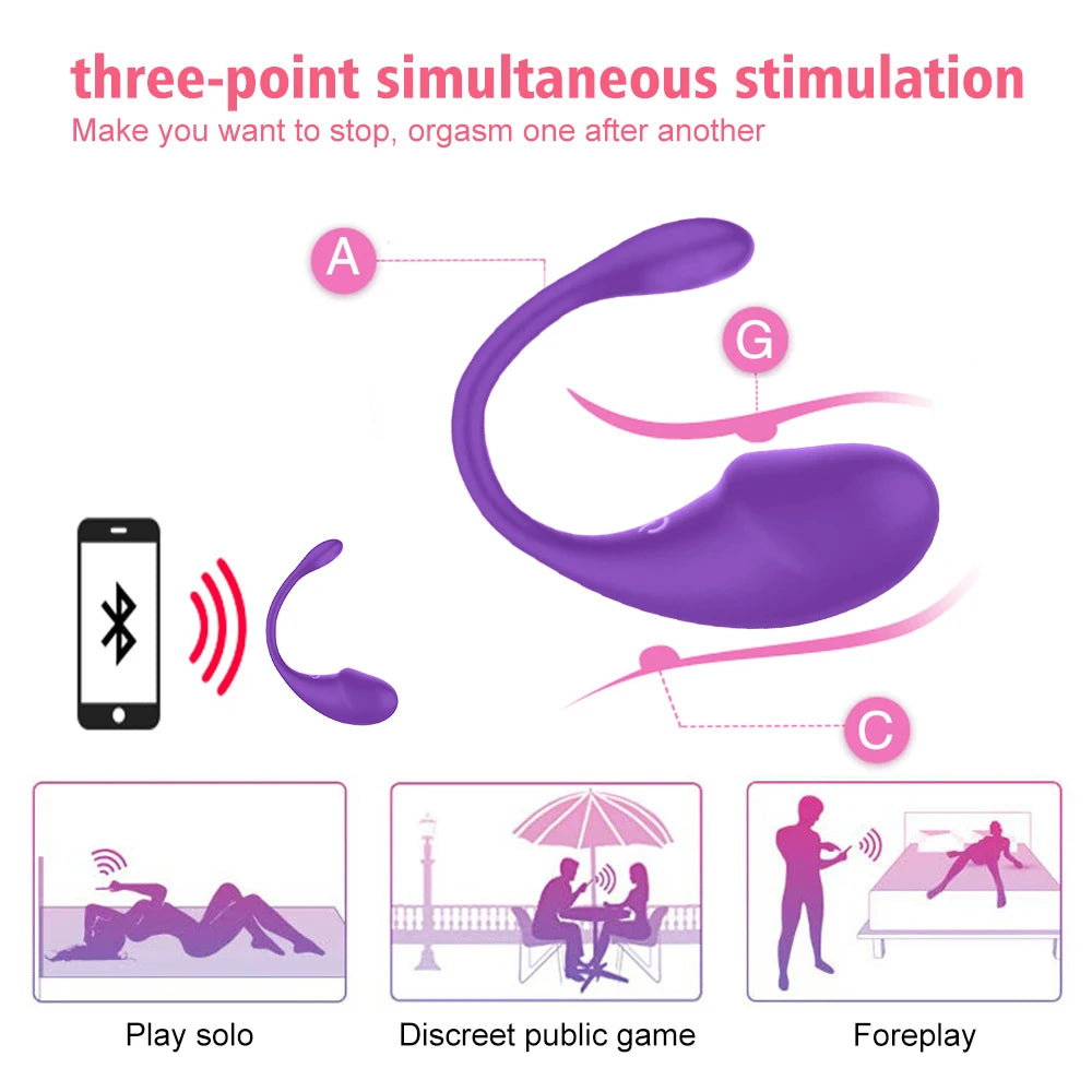 Vibrator for Women APP Wireless Bluetooth G-Spot Vaginal Stimulator Anal Vibrating Egg Massager Wearable Stimulator Sex Toys