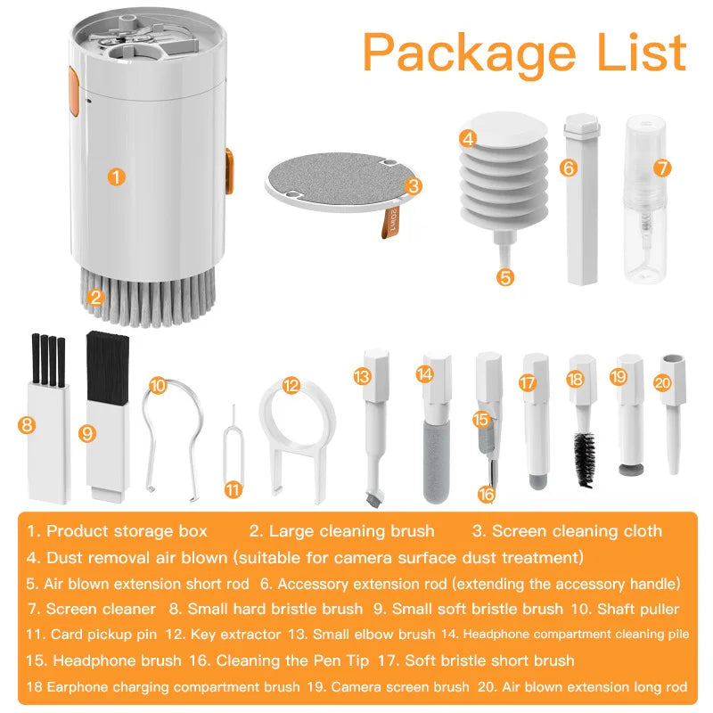 20 in 1/8 in 1 Digital camera Headset Mobile Phone Laptop Keyboard Cleaning tool Set Cleaning brush Clean Pen For Airpods Pro