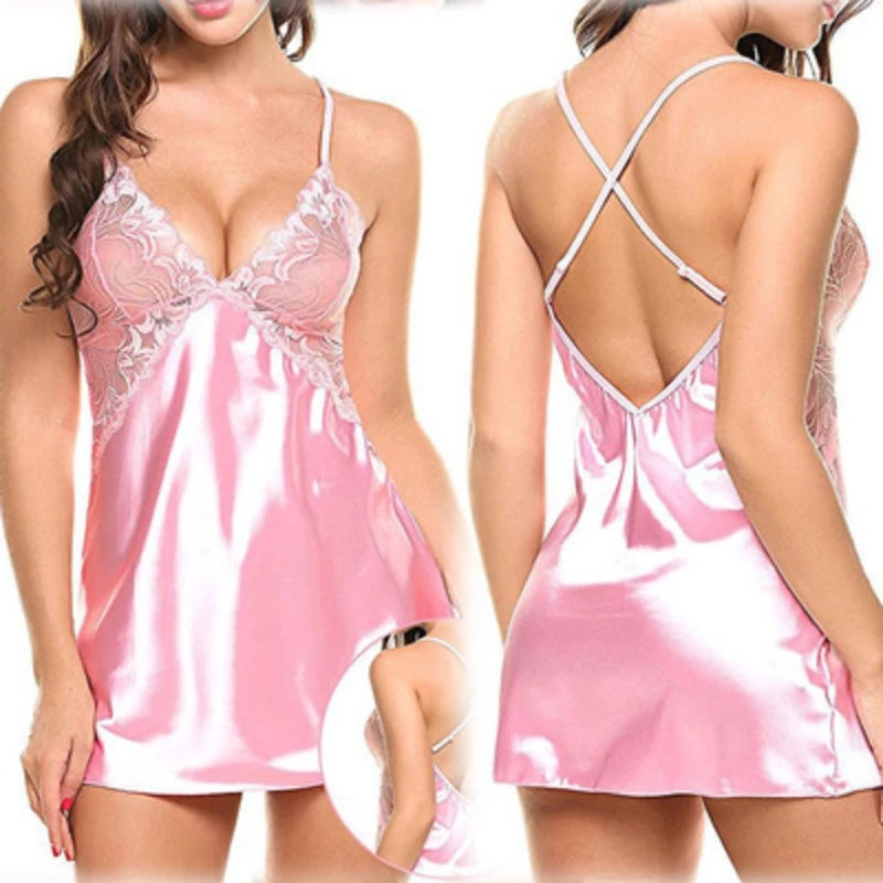 Women's sexy lace satin pajamas Women's underwear pajama sets Sexy clothing Sexy hot clothes Exotic pajamas