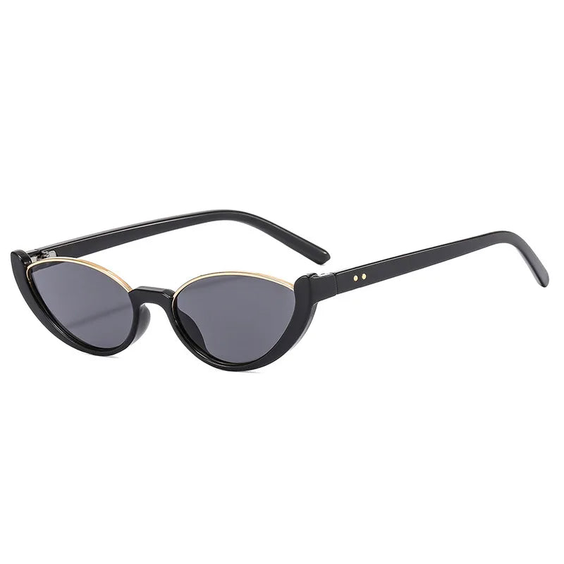 Retro Small Half Frame Sunglasses Women Cat Eye Sun Glasses Trendy Modern Eyewear Fashion Luxury Brand Designer Shades