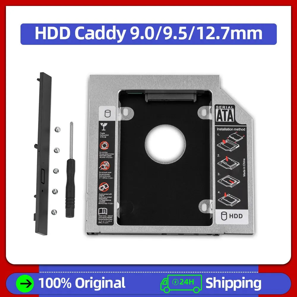 UnionSine 9.0 9.5 12.7mm HDD Caddy SATA 3.0 for 2.5'' SSD Case Hard Disk Drive Adapter for Laptop CD DVD-ROM Optibay
