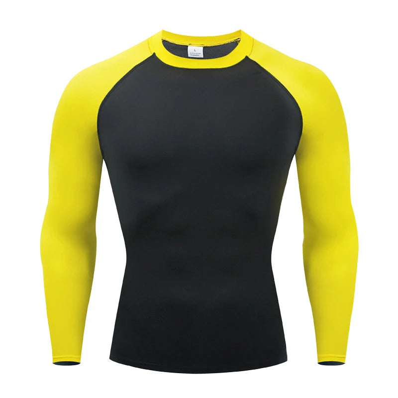 NEW S-3XL 5 Colors Men Compression Running T-Shirt Fitness Tight Long Sleeve Sport T-shirt Training Jogging Shirts Gym Sportswear Quick Dry Sports Clothes