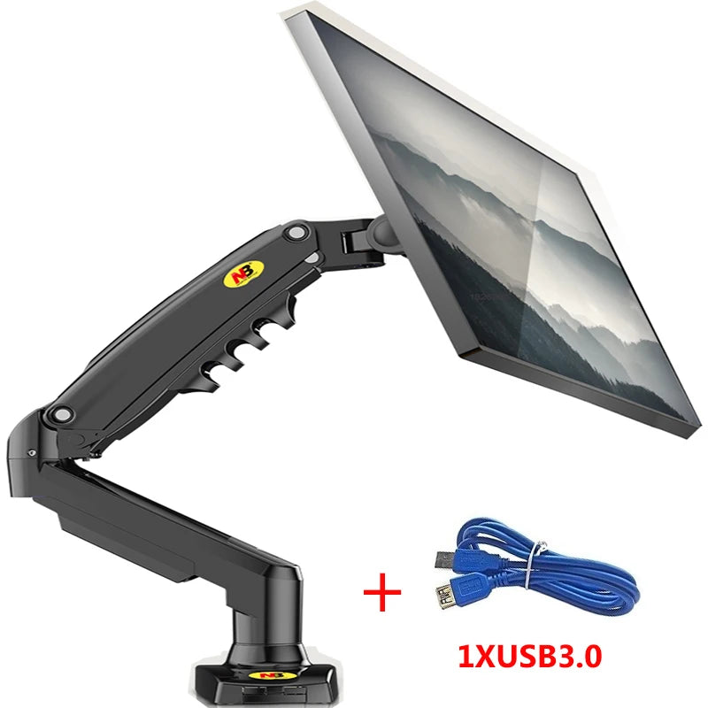 NEW Arrivals F80 Gas Spring 17-30 inch Desktop LED LCD Monitor Mount Holder Arm Ergonomic Gas Strut Flexi Mount Load 2~9kgs Computer Accessories Supplies