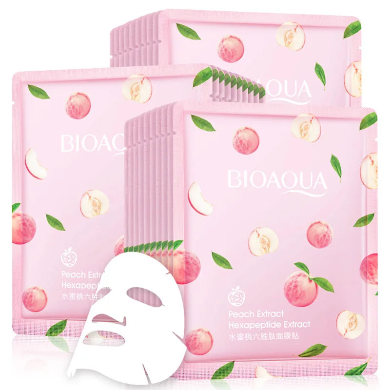 NEW Arrivals 15PCS Korean Set BIOAQUA Fresh Fruit Face Mask Anti Wrinkle Hyaluronic Acid Hydrating Skincare Sheet Masks Women Facial Mask Skin Care Korean Cosmetic Products