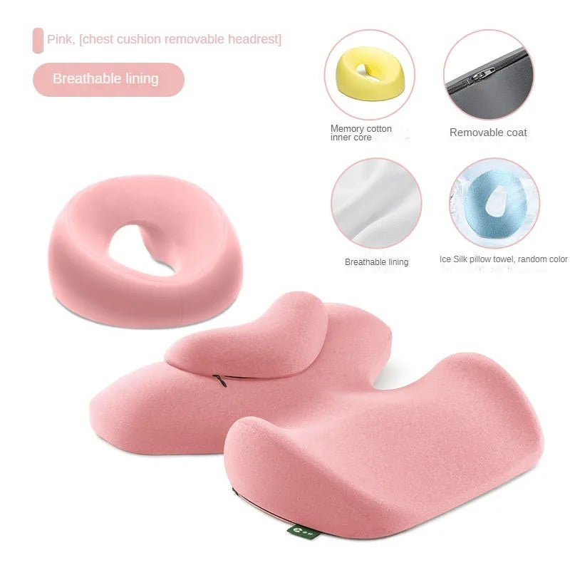 NEW Arrivals 2PCS Set 4 Colors Memory Foam Salon Massage Pillow Universal Face Cradle for Massage SPA Beauty Salon Pad Relax U Shape Face Chest Ribs Pillow Massage Set
