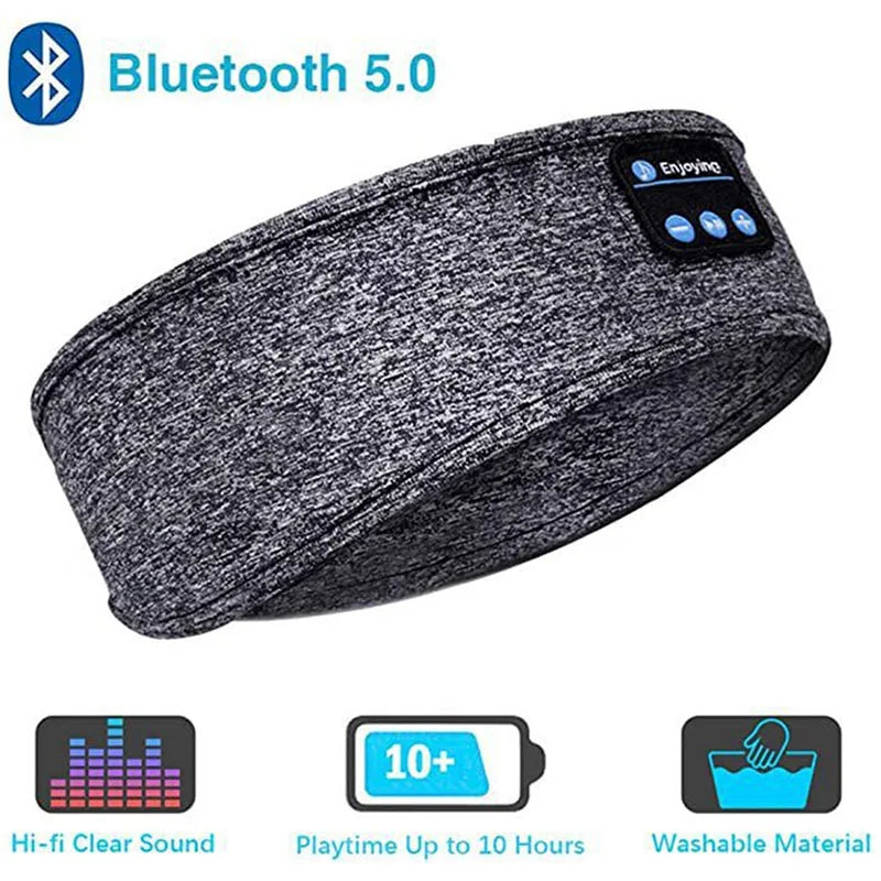 NEW Arrivals Wireless Bluetooth 5.0 Earphone Sleeping Band Music Headphones Soft Elastic Comfortable Eye Mask Sleep Headset for Side Sleeper