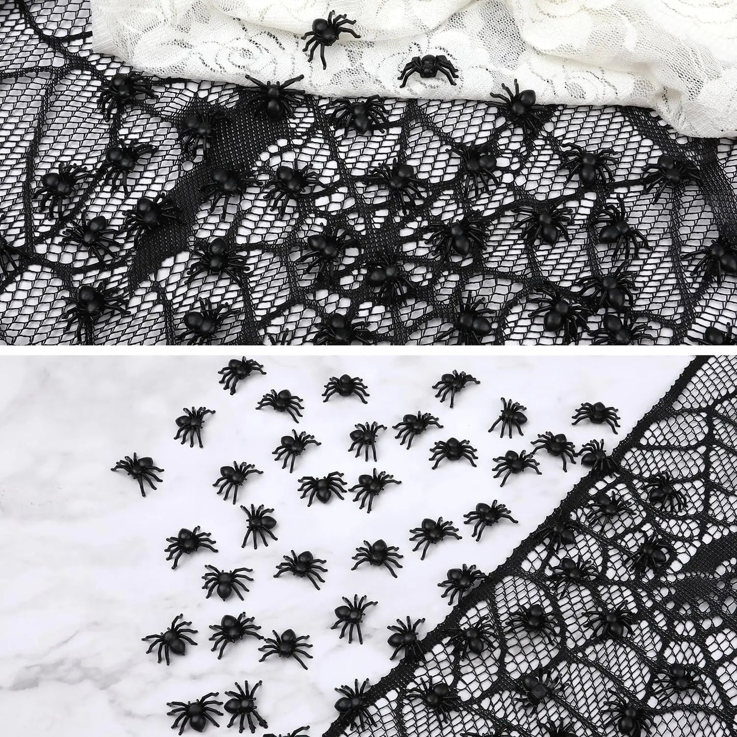 NEW Arrivals 300PCS Set Small Fake Black Spiders Halloween Decoration Horror Spider DIY Party Haunted House Prop Lifelike Insects Tricky Toys