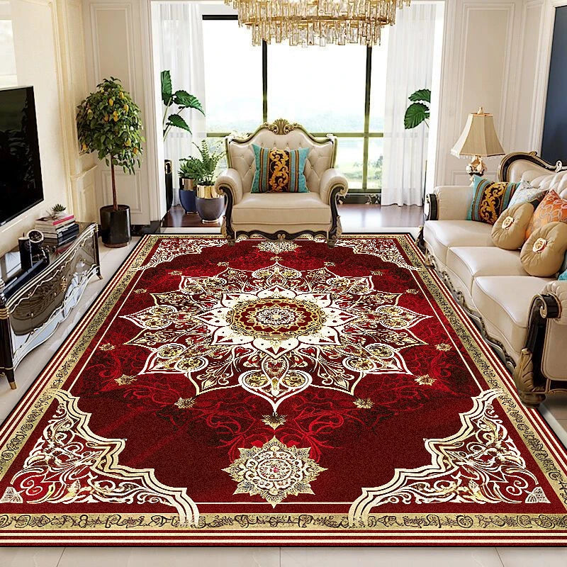 NEW Arrivals 8 Patterns/Flannels Luxury Persian Red Carpet Living Room Decoration Sofa Area Rugs 200x400cm Large Area Bedroom Non-Slip Floor Mat Washable European Style Luxury Carpets