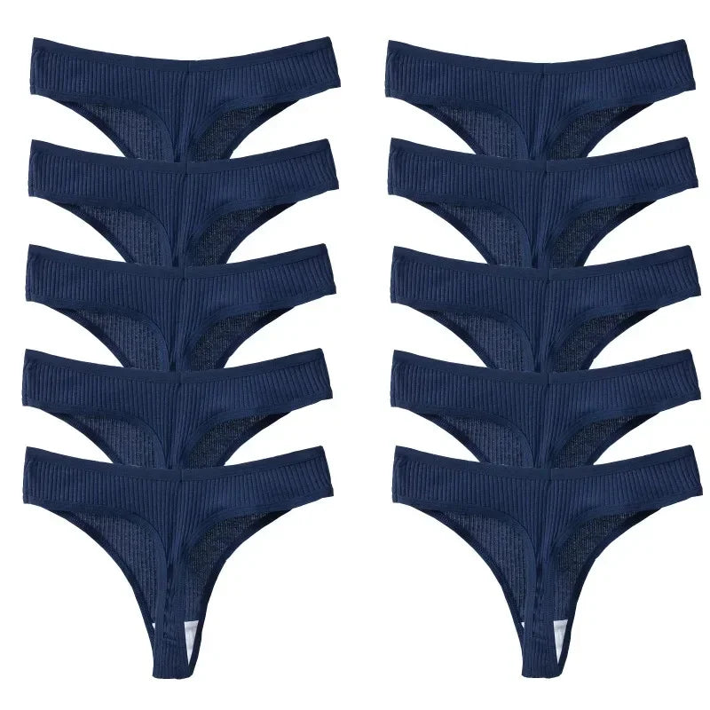 NEW Arrivals 10PCS/Set Sexy Women's Underwear G-Strings Cotton Striped Sports Panties Thongs Lingerie Comfortable Soft Ladies Underwear Sets
