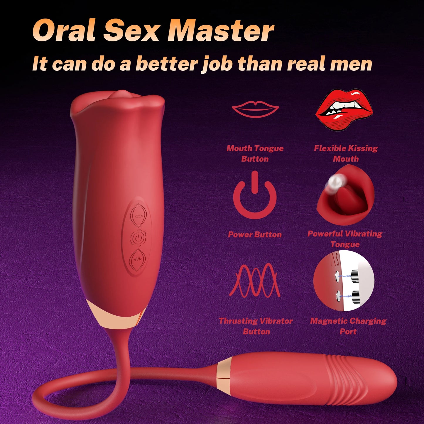 Patting Tongue Licking Vibrator For Women Nipple Clit Stimulator Love Egg Oral Sex Vibrating Massager Female Rose Sex Toys Adult