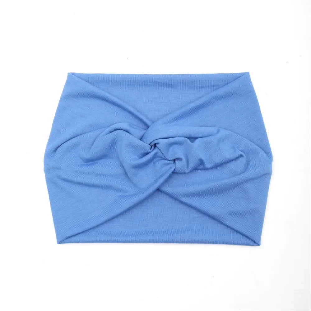 NEW Arrivals 44 Colors/Patterns Sports Elastic Wide-Brimmed Headband Unisex Solid Color Knotted Soft Anti-Slip Warm Turban Bandana Elastic Hairband Ladies Girls Fashion Apparel Accessories Clothing Supplies