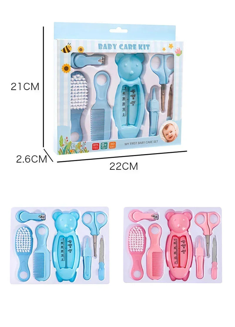 NEW 7PCS Set Brushes, Baby Safety Nail Clippers, Baby Care Set of Infant Water Temperature Gauge Combination Set, Convenient and Safe Babies Hygiene Tools Personal Care Supplies