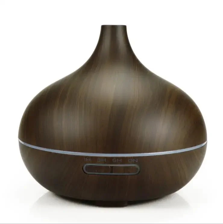 NEW Clear/Dark Wood Color Aroma Remote Control Diffuser And Humidifier 150/550ML Home Living Room Bedroom Office Humidifier + 6 Essential Oil Bottles Aromatherapy USB Charging Diffuser