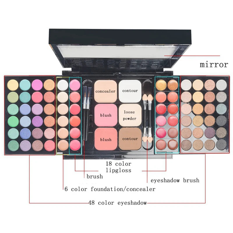 NEW Arrivals 40 Colors Set Glitter Eyeshadow Palette Matte Waterproof Long Lasting Pressed Powder Cosmetics Kit Fashion Women Make-Up Tools Cosmetics Supplies