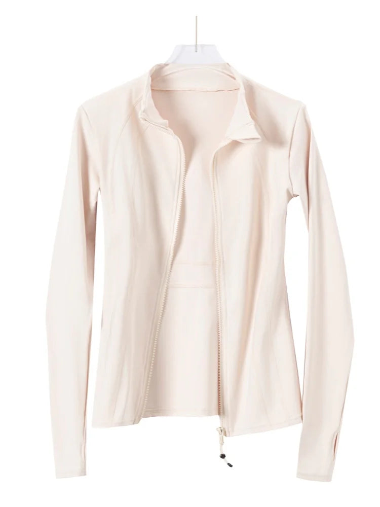 NEW Arrivals Women's Slimming Yoga Jacket; Light and Thin Running Fitness Outfit Professional Pilates Training Sports Top for Autumn Spring Female Sports Apparel Supplies
