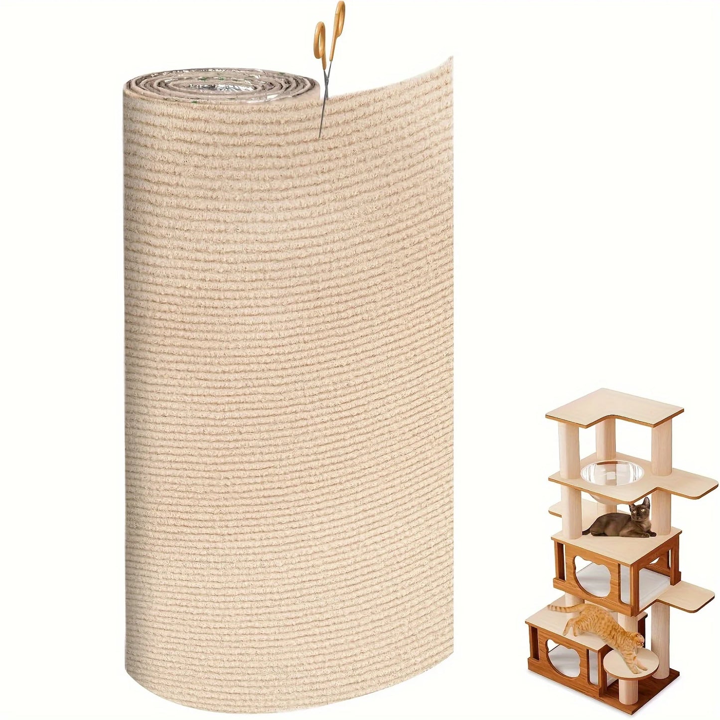 NEW Arrivals 3 Colors 78.7x15.7" Large Customizable Self-Adhesive Cat Scratching Mat - Protects Furniture & Promotes Healthy Claws Home Pets Supplies